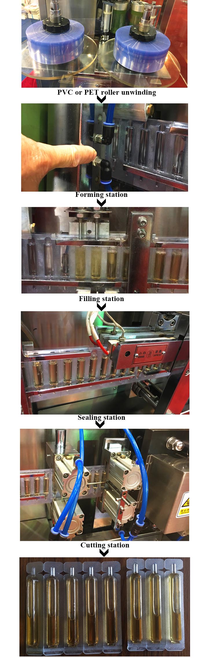 Proses Produk Mesin Pengisi Pengisian Ampoule Plastik